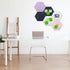 PATIKIL Hexagon Felt Board Tiles, 4 Pack Self Adhesive Moon Wall Pin Bulletin Board with Push Pins for Decor