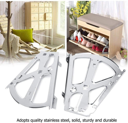 Hinge,2Pcs (2 Shoes Cabinet Stainless Steel Shoes Drawer Hinges Shoe Rack Frame Turing Rack Replacement Fittings