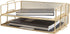 BLU MONACO | Paper Tray Stackable Gold Mesh Set of 2 |