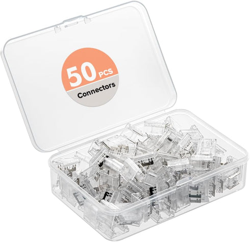 BTF-LIGHTING FCOB COB 50pcs 10mm Connector, Support FCOB 10mm Width 2 pin v+ v- Single Color LED Strip