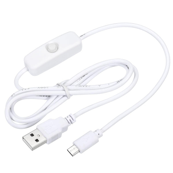 MECCANIXITY USB Cable with 501 ON/Off Switch, USB Male to Micro USB Male Power Cable for LED Desk Lamp