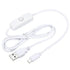 MECCANIXITY USB Cable with 501 ON/Off Switch, USB Male to Micro USB Male Power Cable for LED Desk Lamp