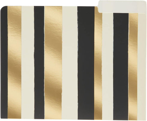 Paper Junkie Geometric File Folders with 1/3 Cut Tabs, Gold Office Supplies (11.5 x 9.5 in, 12 Pack)