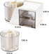 Rotating Desk Organizer with 2 Drawers, Pencil Pen Holder with 4 Compartments for Office, Home, White