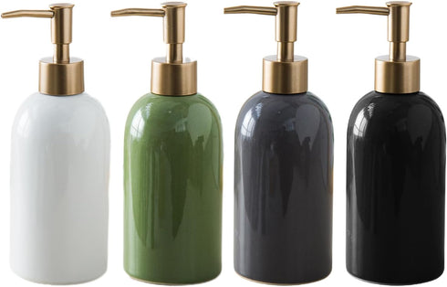 Xanorrg Ceramic Hand Sanitizers Bottle Hotel Home Kitchen Soap Dispenser Toilet Lotion Bottle Press Rotate Opening Head