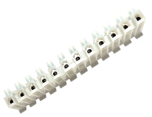 (5 Pack) 12 Position / 24 Contact Terminal Block Barrier Strip, Dual Row with Screw Connector 30 Amp