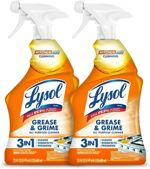 Lysol Kitchen Pro Antibacterial Cleaner Trigger, 22 Fl Oz (Pack of 2)