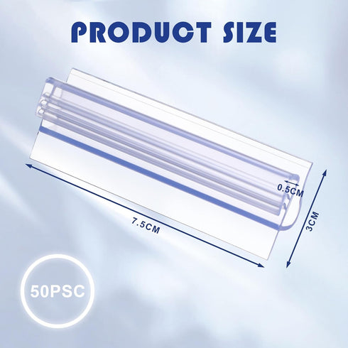 ReliThick 50 Pcs Slatwall Sign Holder PVC Wall Mount Sign Holders Flush Signage Card Grip for Slatwall Panels