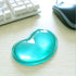 Ergonomic Silicone Gel Wrist Support Mouse Pad - Clear Heart-Shaped Translucent Hand Pillow Cushion, Green