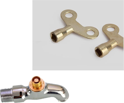 4PCS Square Hole Tone Tap Faucet Key Knob, 6mm Gold Plumbing Faucet Special Lock Plumbers Tool