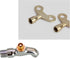 4PCS Square Hole Tone Tap Faucet Key Knob, 6mm Gold Plumbing Faucet Special Lock Plumbers Tool