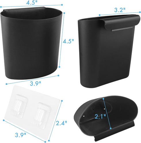 Wall Caddy Pen Holders, Pencil Cups Organizer for Marker/Remote/Crayon/White Board Accessories, with Adhesive Stickers, Office Home Craft Class Kids Room Art Organization (White & Black) by POPU BERRY