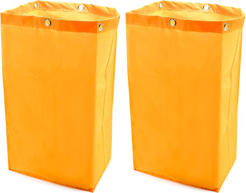 24 Commercial 2 Pack QWORK Janitorial Cart Bag, Gallon Waterproof Large Capacity Padded Housekeeping Replacement