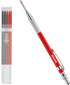 Enhon 2mm Mechanical Carpenter Pencil Set with 12 Marker Refills and Sharpener for Woodworking Marking