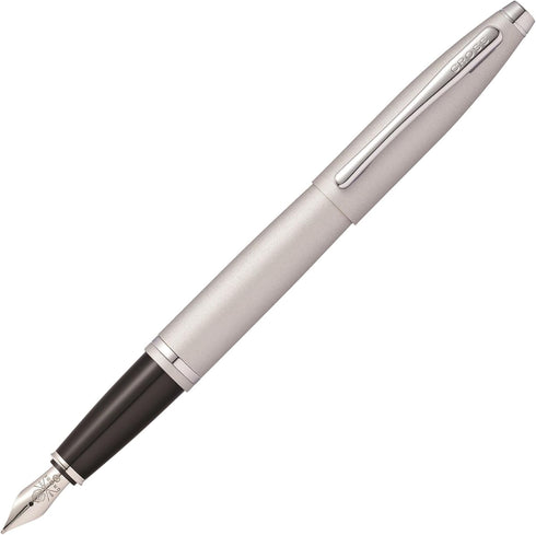Cross Calais Refillable Fountain Pen, Medium Nib, Includes Premium Gift Box - Satin Chrome