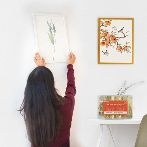 152Pcs Picture Hanging Kit - Heavy Duty Hooks with Nails for Pictures, Paintings, Mirrors, Wall Art Mounting