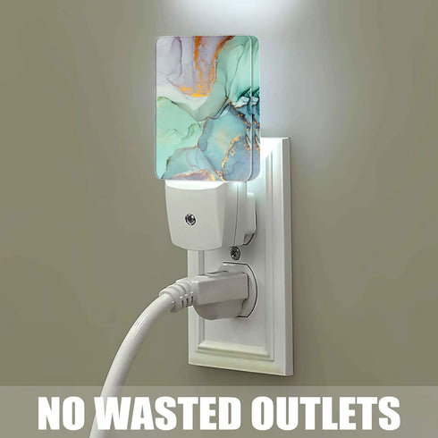 Green Marble Dusk to Dawn Night Light, Auto Sensor Lamp Home Indoor Stairway Kitchen Corridor, Night Lights Plug into