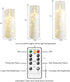 9 Nimiko Flickering Flameless LED Candles, Pcs with Embedded Star String, Acrylic LED Pillar Candles with Remote