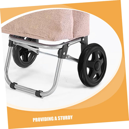 4pcs HEALLILY Replacement Plastic Wheels for Folding Shopping Carts Sturdy Rolling Cart Wheel Laundry and Trash Cans