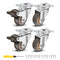 Nefish 1.5 Inch Rubber Caster Wheels with Brake, 360 Degree Rotation, 300 Pounds Capacity for Furniture, Set of 4