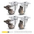Nefish 1.5 Inch Rubber Caster Wheels with Brake, 360 Degree Rotation, 300 Pounds Capacity for Furniture, Set of 4