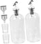 Mouthwash Dispenser Set with Reusable Glass Cups Bottles and Funnel Eco-friendly Bathroom