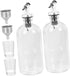 Mouthwash Dispenser Set with Reusable Glass Cups Bottles and Funnel Eco-friendly Bathroom