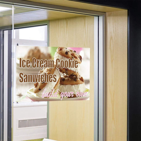 Fastasticdeals #1 36x24Inches Decal Stickers Multiple Sizes Ice Cream Cookie Sandwiches Industrial Vinyl Safety Sign