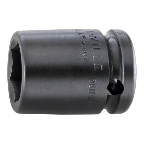 Stahlwille 23010022 1/2" Impact Hex Socket, 22mm Hexagonal Fastener, Chrome Alloy Steel, Made in Germany