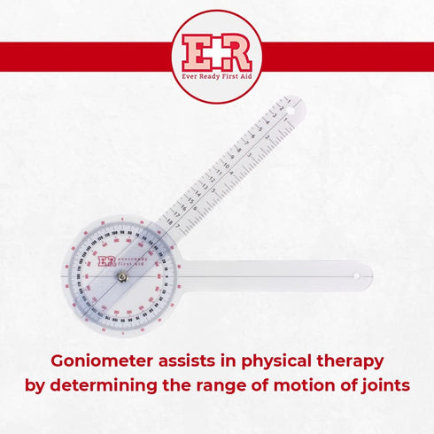 Ever Ready First Aid Plastic 12 Goniometer 360 Degree ISOM 2 Pack