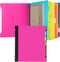Pivotable Refillable Notebook with Dividers and Tabs, 30 College Ruled and 30 Graph Paper, 200 Sheets Capacity (Pink)
