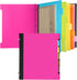 Pivotable Refillable Notebook with Dividers and Tabs, 30 College Ruled and 30 Graph Paper, 200 Sheets Capacity (Pink)