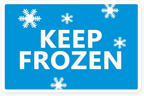 Besttile Keep Frozen Shipping Label Frozen Stickers Waterproof White/Blue Packing Sticker,2x3 Inch Adhesive
