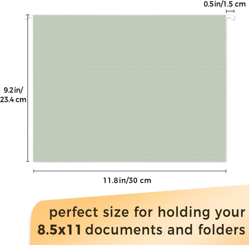 SUNEE Hanging File Folders - 50 Pack Letter Size Hanging File Folders with 1/5-Cut Tabs, Stay Organized for Home and