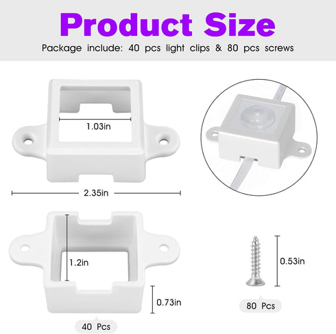 JIOTAR 40 H705, Pcs Light Clips for Govee Outdoor Lights (Non-Pro Version), Light Track System Mounting Brackets