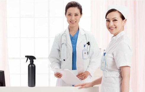 Plastic Spray Bottle 500ml Mister for Cleaning, Black Empty Spraying Bottles for Kitchen and Garden