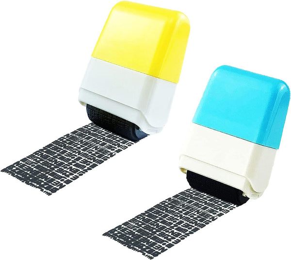 Identity Protection Roller Stamps 2Pcs, Wide Rolling Security Stamp for Privacy Protection, ID Blockout and Address