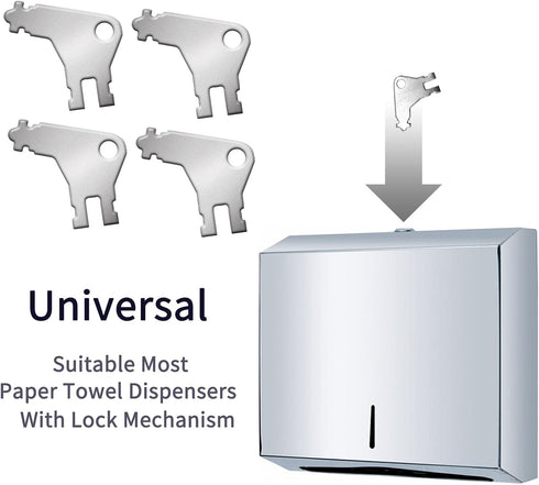 5Pcs Paper Towel Dispenser Key, Universal Dispenser Key for GP Towel Dispensers and Toilet Paper Dispensers
