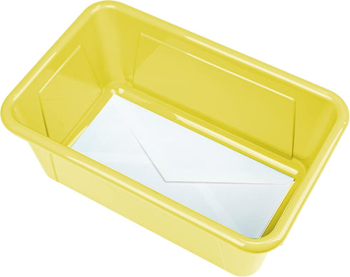 Storex Small Cubby Bins, Pack of 5, 12.2 x 7.8 x 5.1 Inches, Yellow