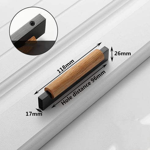 Generic 2 Kitchen Handles Pieces Drawer Handle Solid Wood Handles Base Made of Solid Zinc Alloy Cupboard Knobs Retro