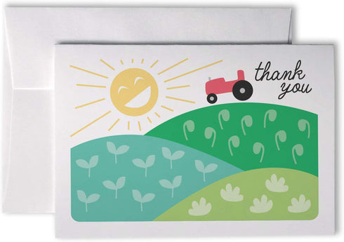 Hill Valley Greetings Thank You Cards - Down on the Farm, 24 Cards with Envelopes