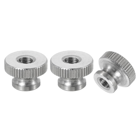 uxcell Knurled Thumb Nuts, 3Pcs M4 x D12mm x H8mm Stainless Steel Round Knobs for 3D Printer Parts, Machine Tools