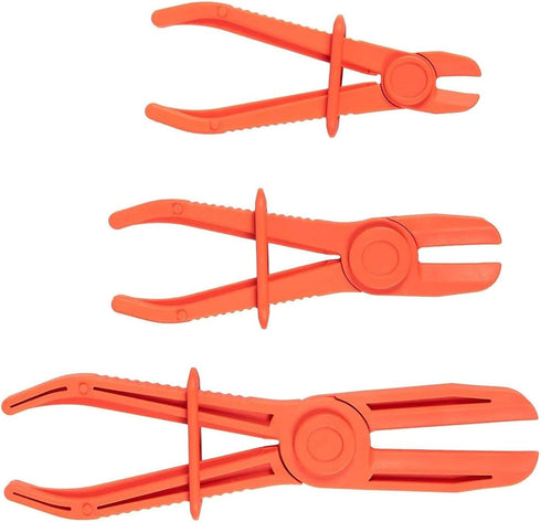Juvale 3-Pack Hose Pinch Off Pliers - Fuel Line Clamp Tool for Automotive Brake and Radiator (Red, 3 Sizes)