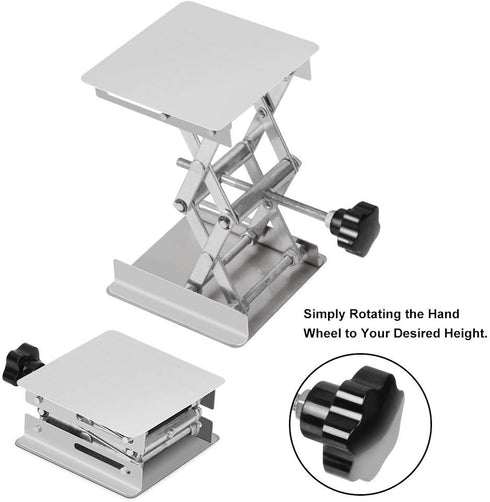 Stonylab 4"x4" Lab Scissors Jack, 100 x 100mm Stainless Steel Laboratory Support Lift Stand