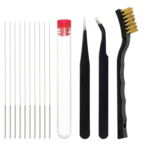 3D Printer Nozzle Cleaning Kit, 13 Pieces 3D Print Nozzle Cleaner Tools with Copper Wire Brush