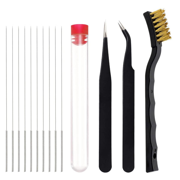 3D Printer Nozzle Cleaning Kit, 13 Pieces 3D Print Nozzle Cleaner Tools with Copper Wire Brush