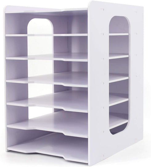 SONGWAY File Organizer for Desk | Multifunctional 7 Tier Vertical Document Holder for Home Office
