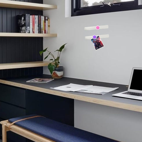 Magnetic Board Frameless Stainless Iron Strips, Magnetic Strips with Adhesive Backing, Memo Board with 7 Pcs Colorful