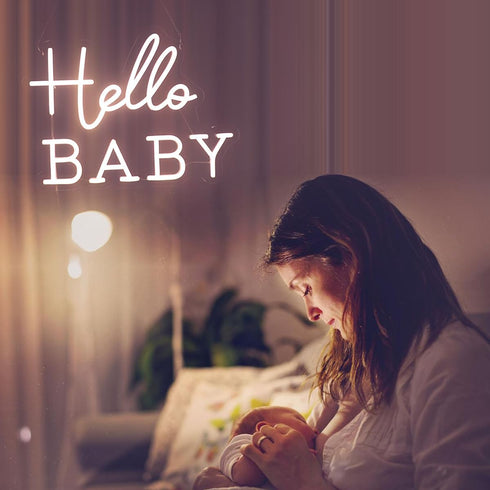 Hello Baby Neon Signs Led Gender Reveal Party Welcome Decorations Neon Letters Signs Pregnancy Announcement Party
