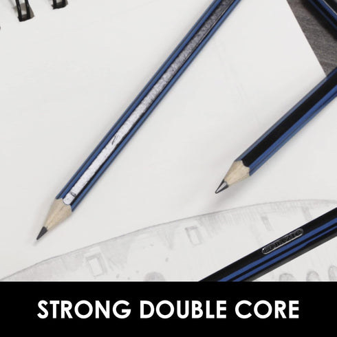 BAZIC Drawing Sketching Pencil Set, Professional Graphite Kit, HB 2B 4B 6B 7B 8B, 6 Pencils/Pack, 24-Packs